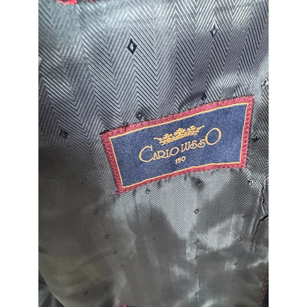 Carlo Lusso Mens Navy Blazer 46L Super Deluxe Microtech Suit Jacket 2 Button New